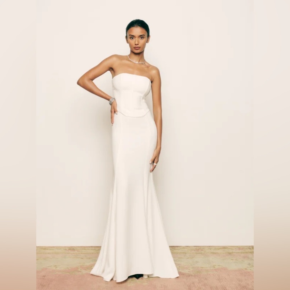 Reformation Haisley Ivory Corset And Skirt Set (Two Peice)